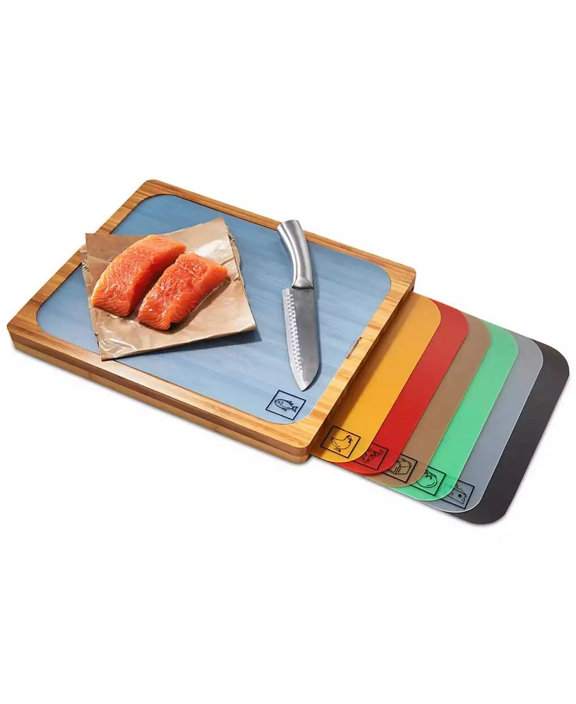 Seville Classics Bamboo Cutting Board & Flexible Food Mats Set 10