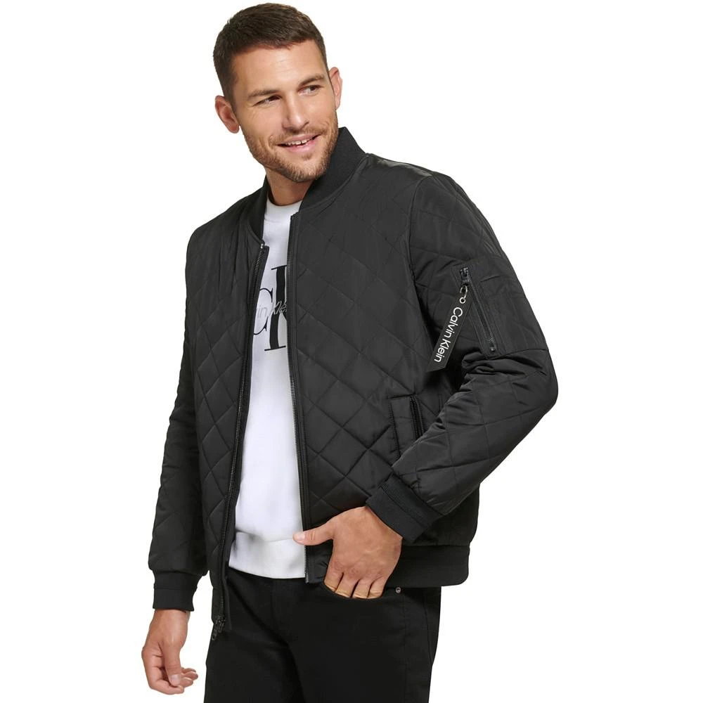 Calvin Klein Men's Quilted Baseball Jacket with Rib-Knit Trim 1