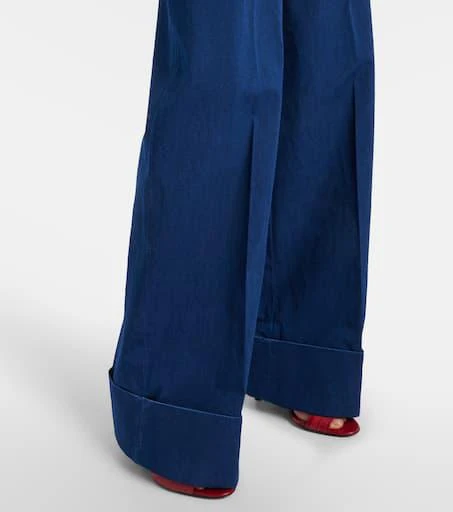 Valentino High-rise pleated wide-leg jeans 5