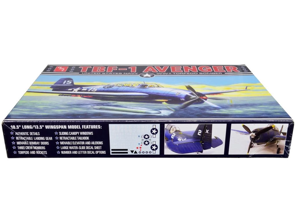 Diecast Model AMT Skill 2 Model Kit Grumman TBF-1 Avenger Torpedo Bomber "United States Navy - WWII" 1/48 Scale Model by AMT 1