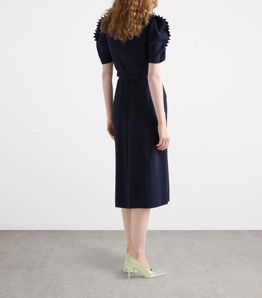 Prada Satin Crepe Belted Midi Dress 5