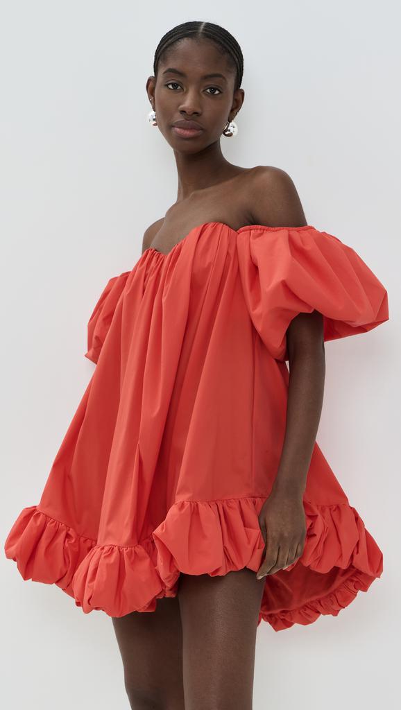 CAROLINE CONSTAS Leona Off Shoulder Bubble Hem Mini Dress