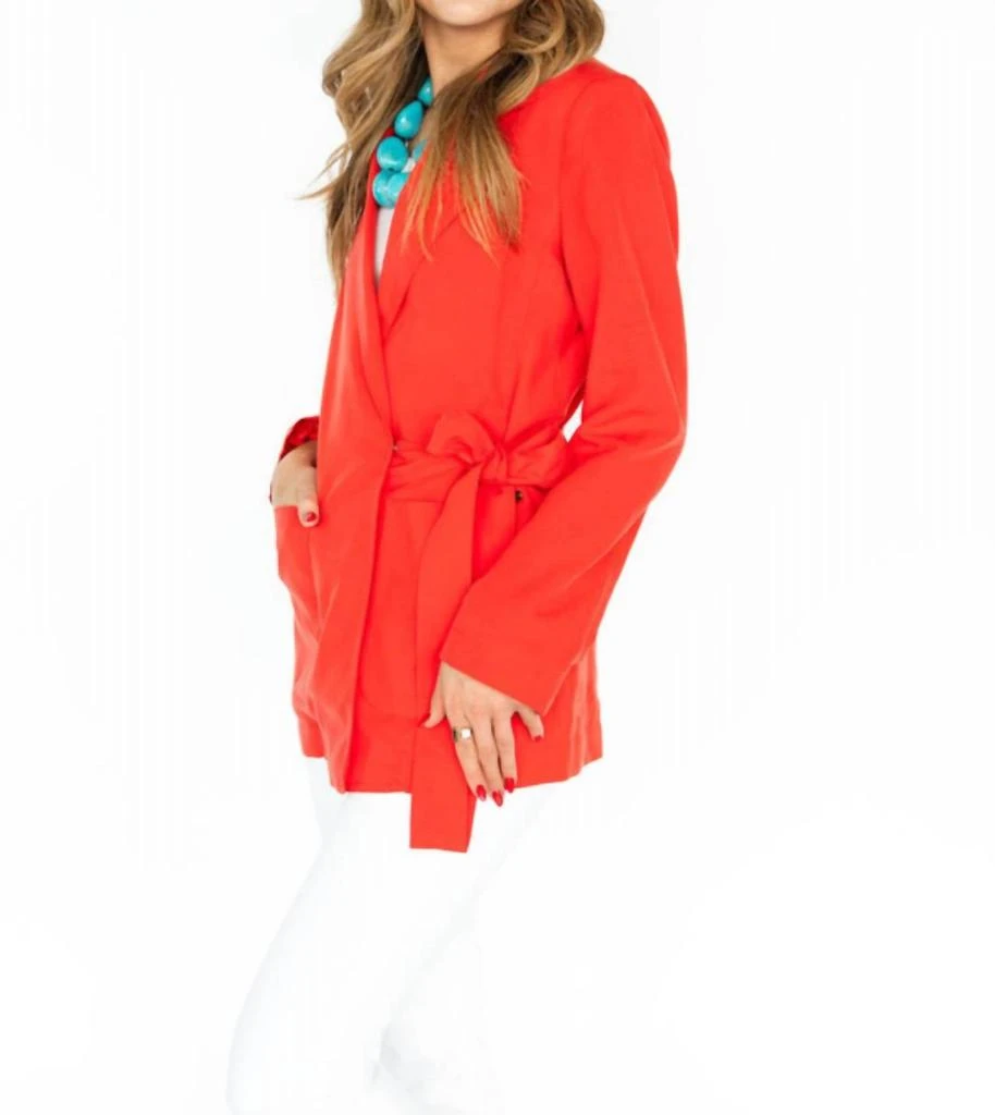 Scotch & Soda Belted Blazer In Amp Red 2