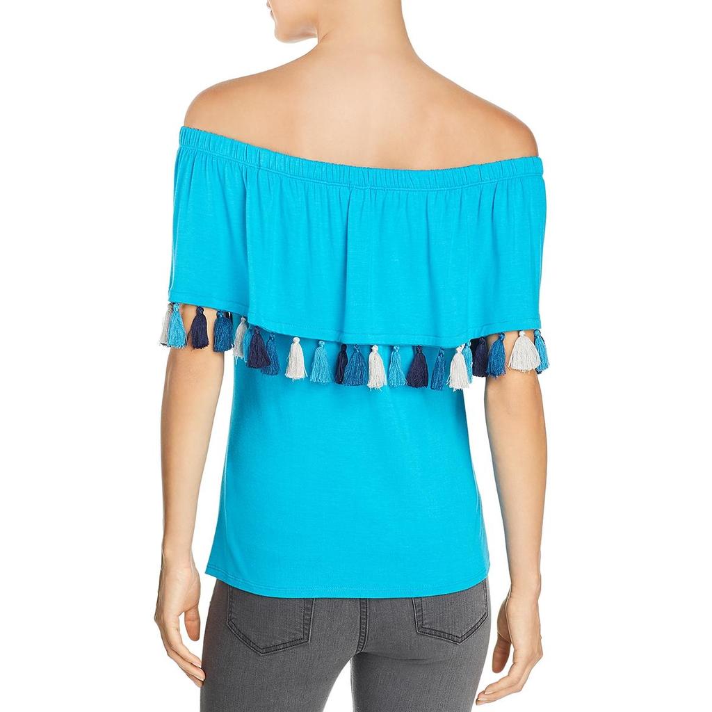 Kim & Cami Womens Jersey Tassel Pullover Top