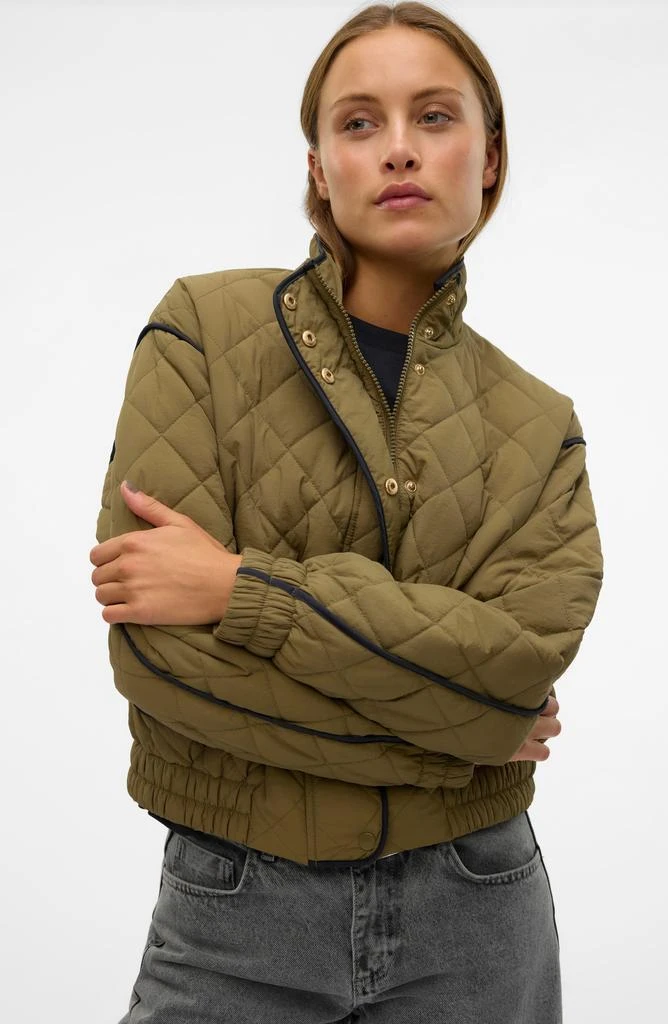 VERO MODA Vilma Quilted Crop Bomber Jacket 8