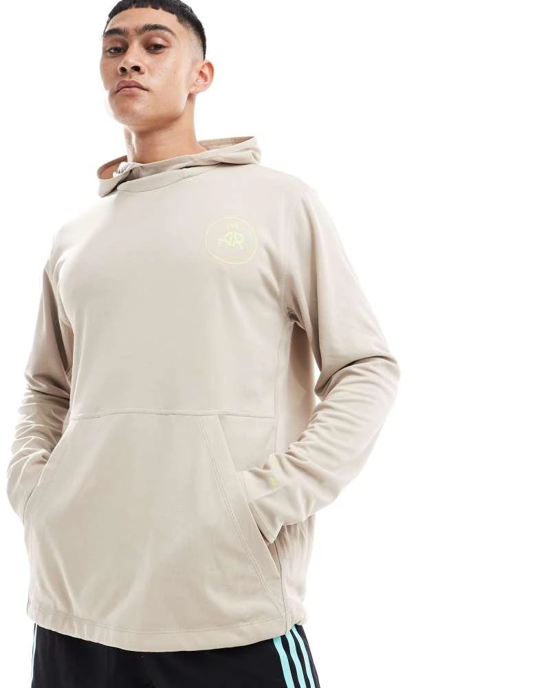 Adidas adidas Running Own The Run hoodie in beige 2