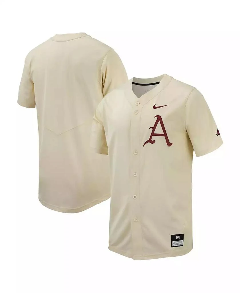 NIKE Men's Cream Arkansas Razorbacks Replica Baseball Jersey 1