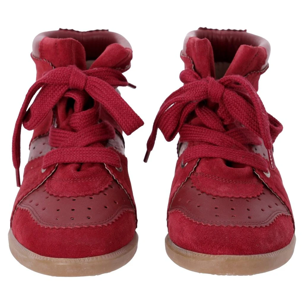 Isabel Marant Bobby High-Top Wedge Sneakers in Burgundy Suede 3