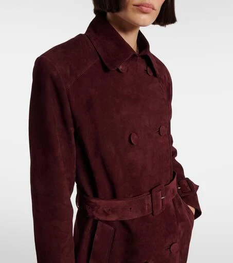 Nour Hammour Tate suede trench coat 4