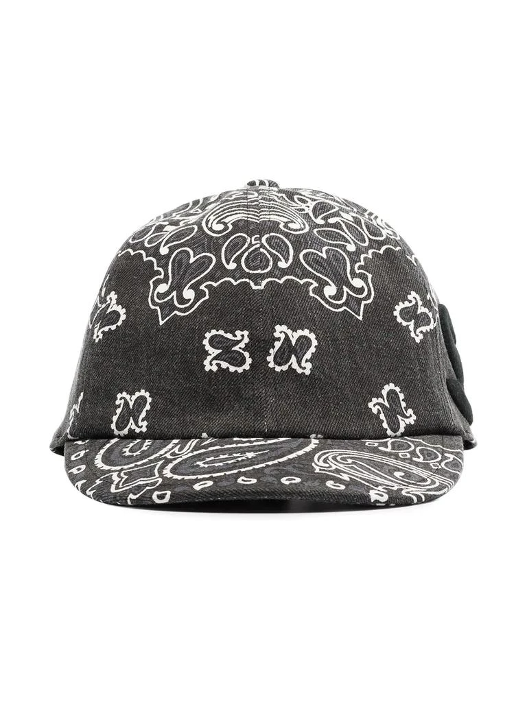 Sacai bandana-print baseball cap - men -  -  - Grey 1