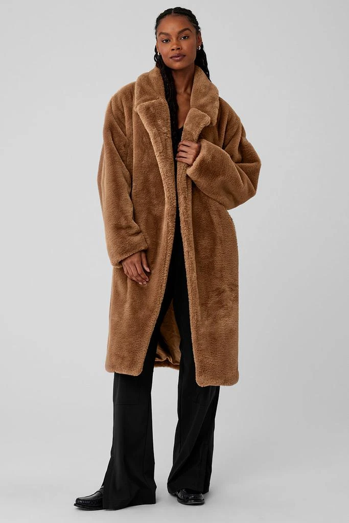 Alo Oversized Faux Fur Trench - Toasted Almond 1