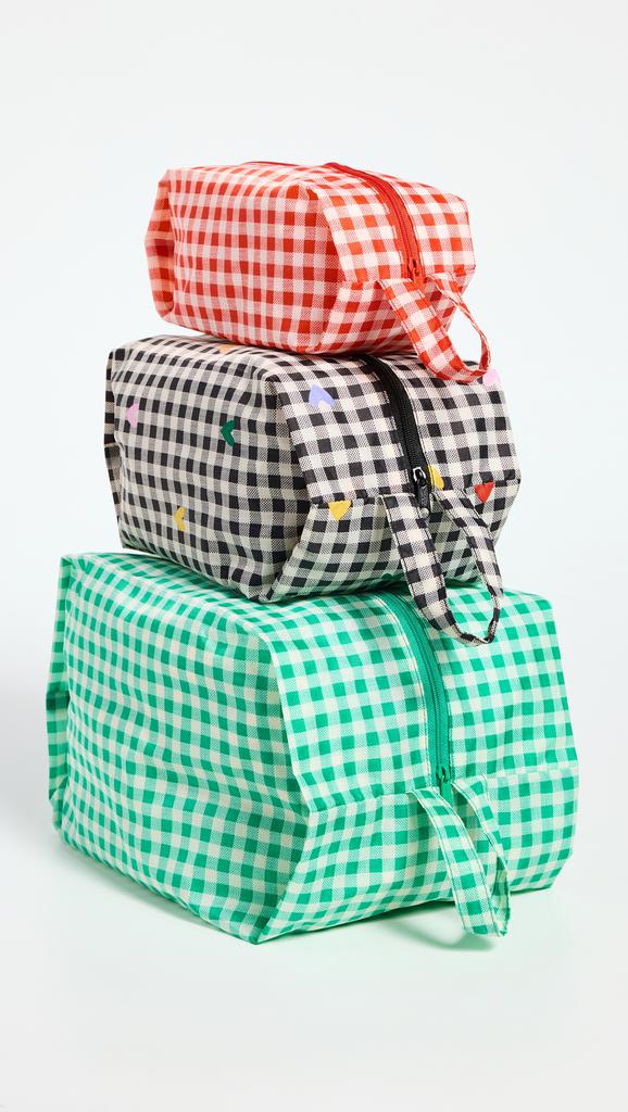 BAGGU Gingham 3D Zip Set