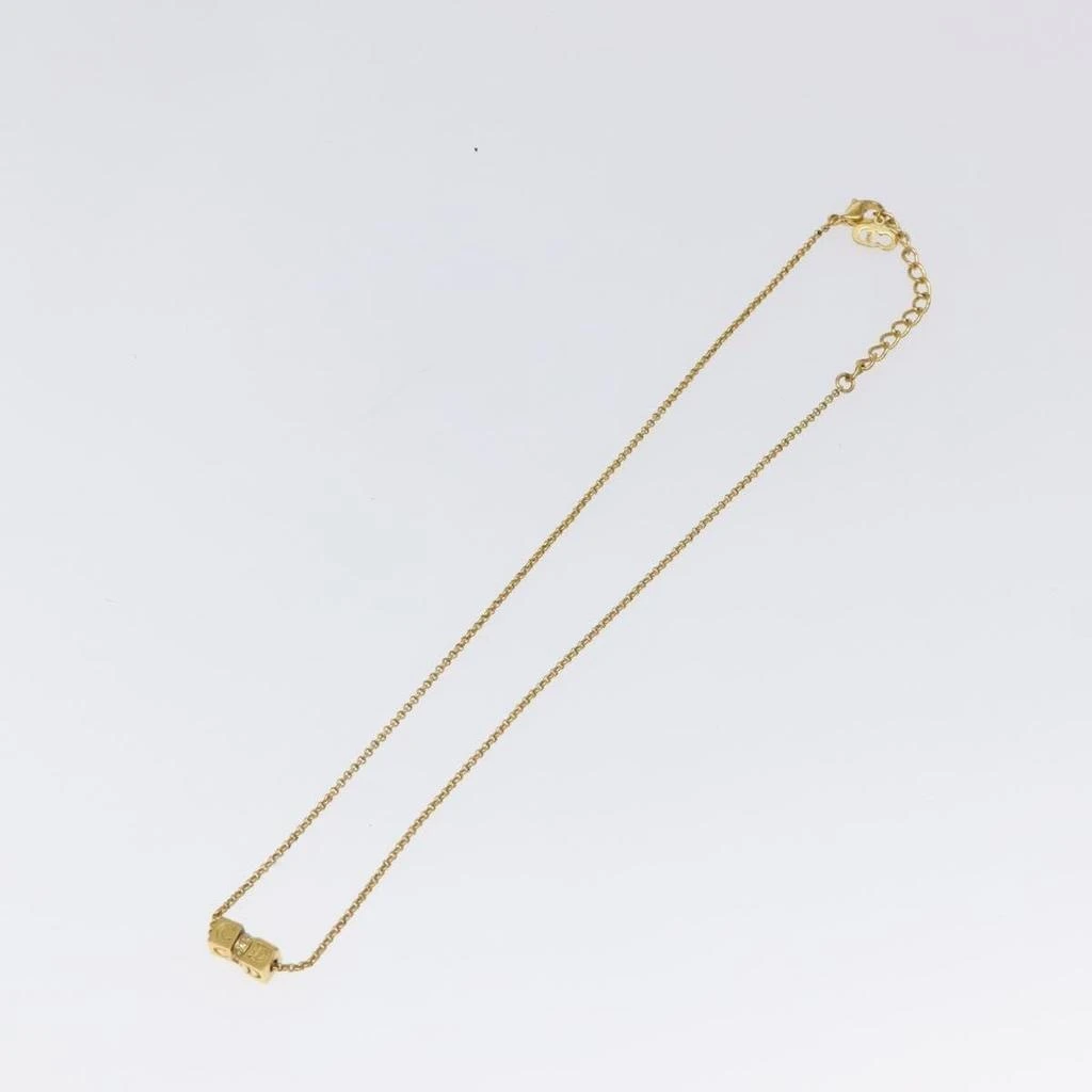 Dior Cd Cube Charms Pendant Necklace Metal With Crystals Metal Jewelry (Pre-Owned)