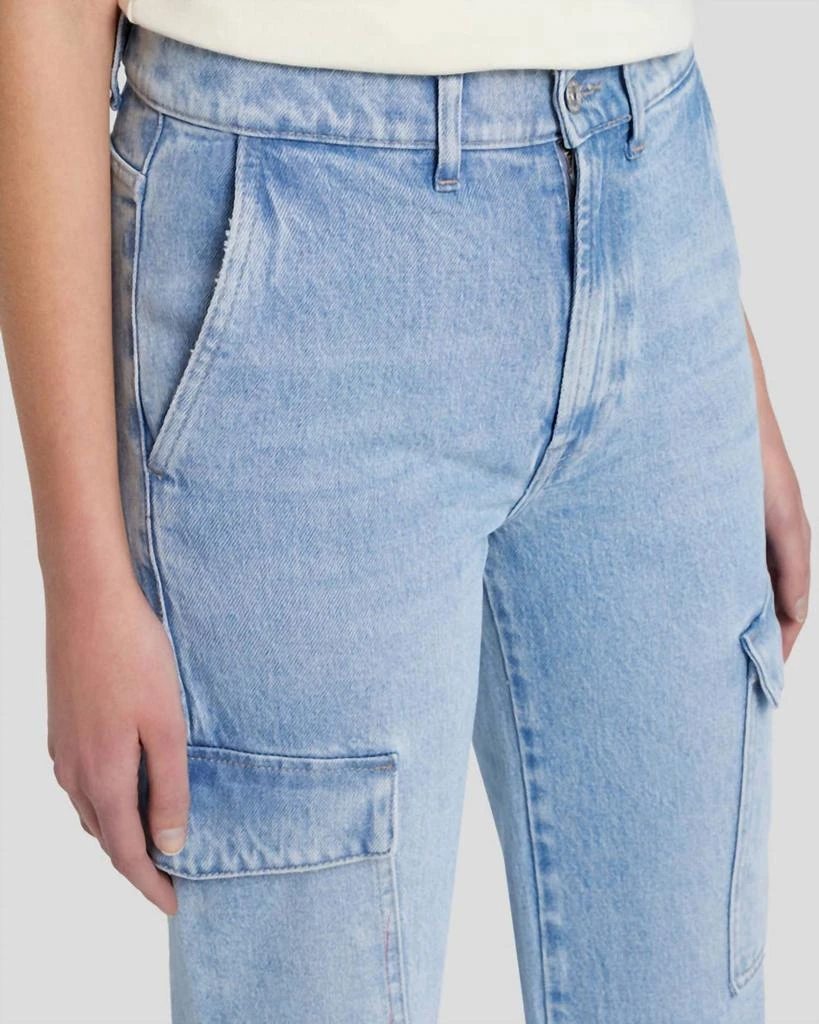 7 For All Mankind Logan Cropped Cargo Jeans In Airwave 4