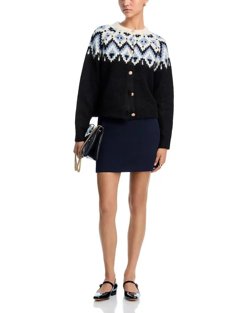 AQUA Fair Isle Crewneck Cardigan - Exclusive 2
