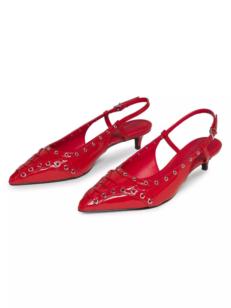Schutz Ruth Mid 50MM Patent Leather Slingback Pumps 2