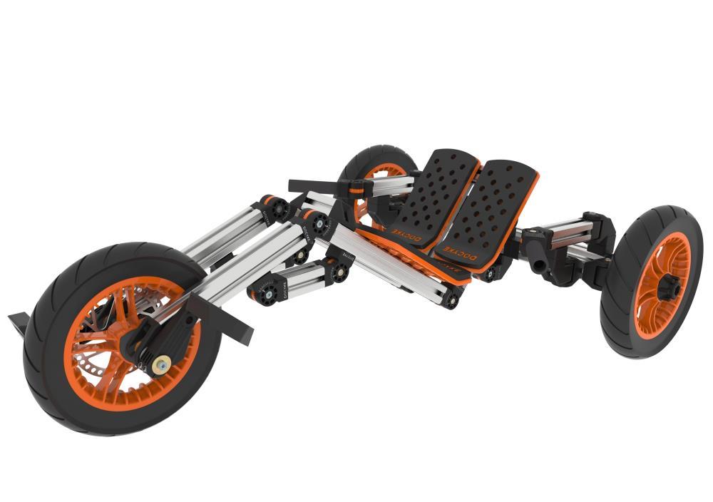 BreeBe KidRock Buildable Kit 20 in 1 Kids Go Kart Set, Suitable for 1 to 8 Years Old, Two Wheel Bike, Three Wheel Bike, Go Kart, Sit/Stand Scooter, etc. Most Popular L Kit (Non Electric)
