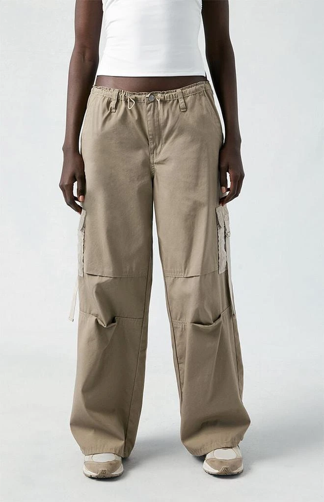 PacSun Brown Toggle Baggy Cargo Pants 1