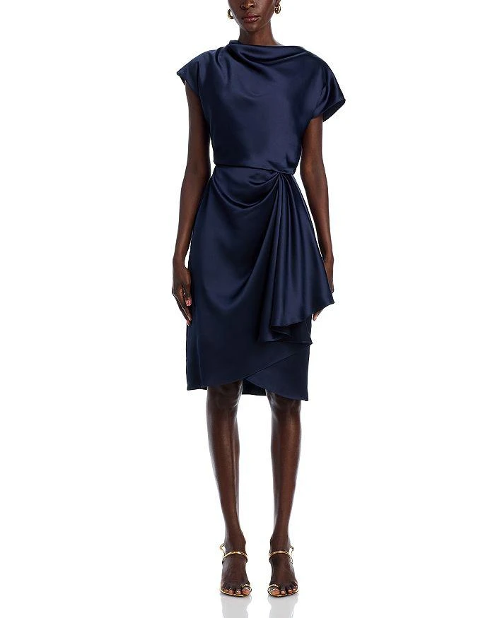 Amsale Asymmetric Draped Sheath Dress 7