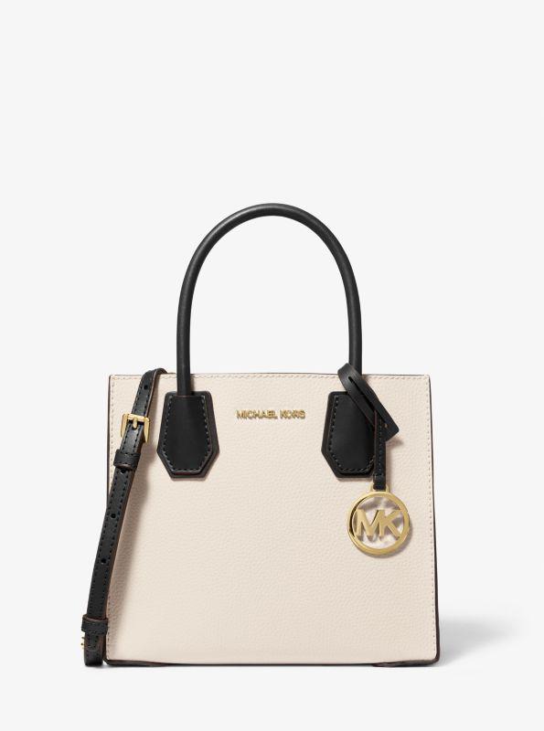 Michael Kors Mercer Medium Two-Tone Pebbled Leather Crossbody Bag