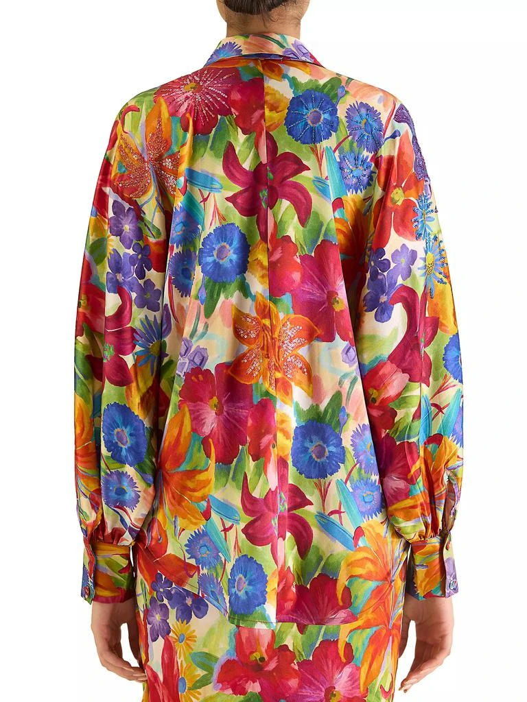 AFEW Rahul Mishra Floral Silk Oversized Shirt 3