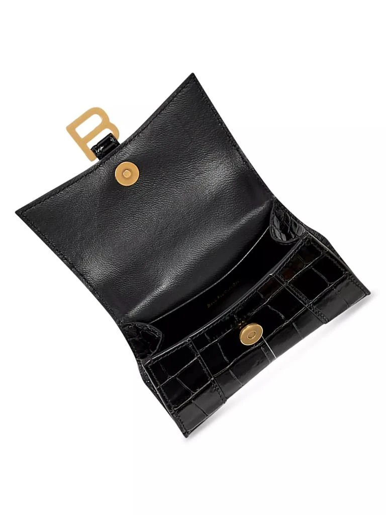 Balenciaga Hourglass Mini Handbag With Chain Crocodile Embossed 5