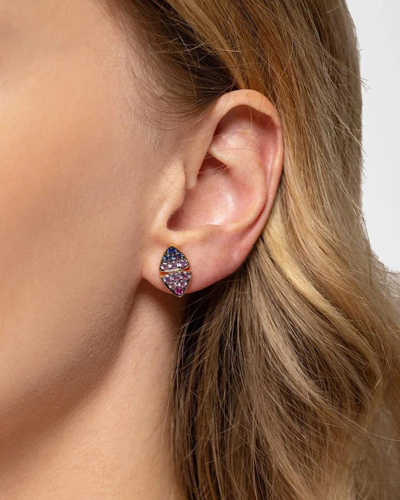 Emily P. Wheeler Candy Sky 18K Yellow Gold Multi-Color Sapphire Stud Earrings 2