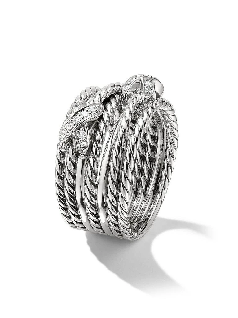 David Yurman Double X Crossover Ring with Pavé Diamonds 3