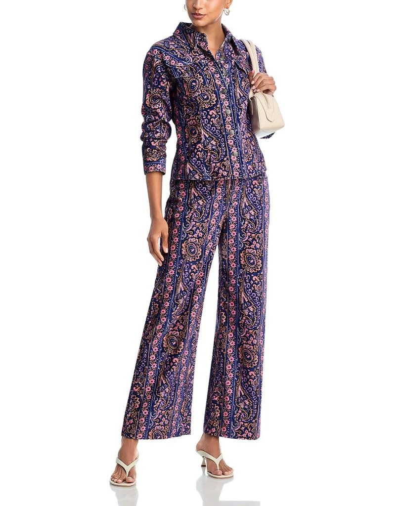 Cinq à Sept Paisley Velveteen Scrunched Jacket 6