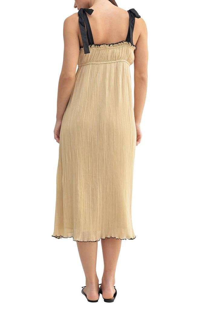 Tie Strap Empire Waist Plisse Midi Dress  On Sale Now with Up to 86% Off |  Discover Exclusive Deals & Savings at BeyondStyle  Authentic Mila Mae dress |women|female|clothing|dresses with Limited-Time Discounts,