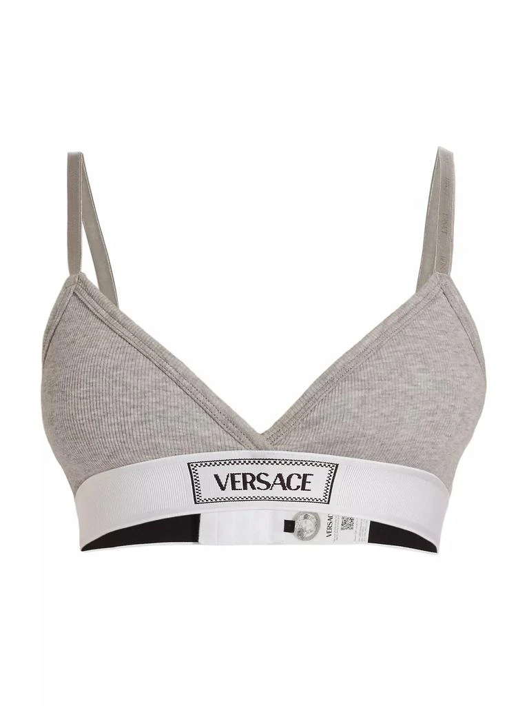 Versace Rib-Knit Logo Bralette 1