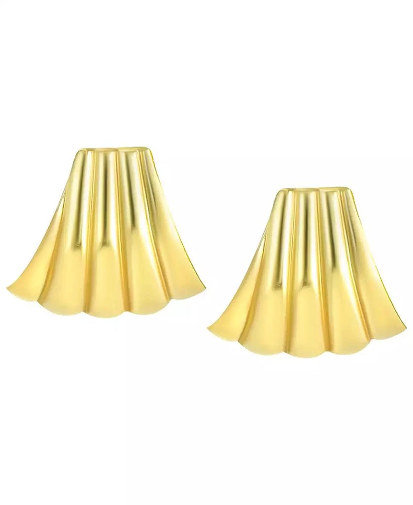 Macy's Bold Ribbed Stud Earrings in 10k Yellow Gold 1