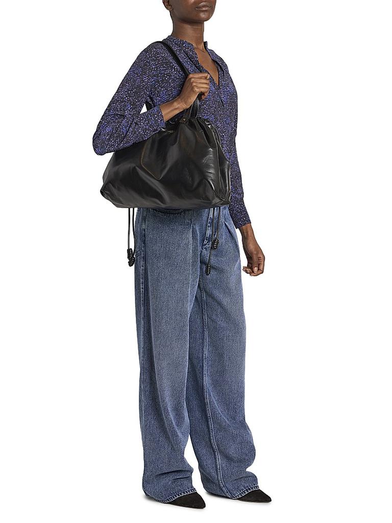 Isabel Marant Silven Leather Drawstring Duffle Bag