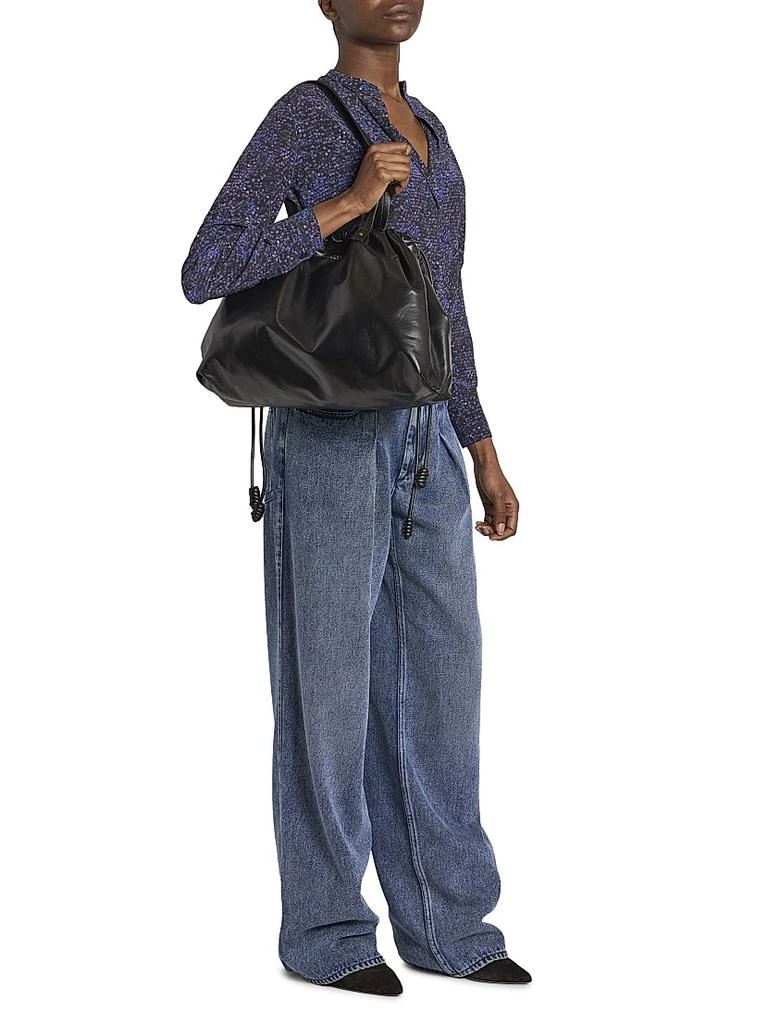 Isabel Marant Silven Leather Drawstring Duffle Bag 2