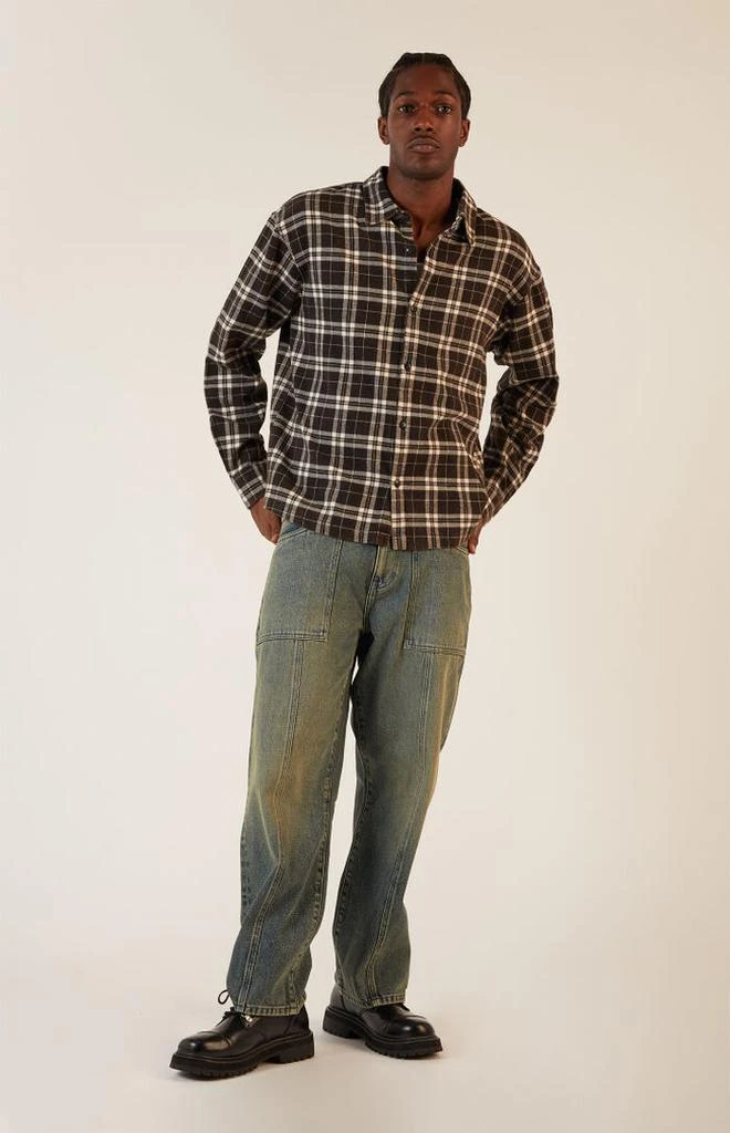 PacSun Washed Cropped Flannel Shirt 5
