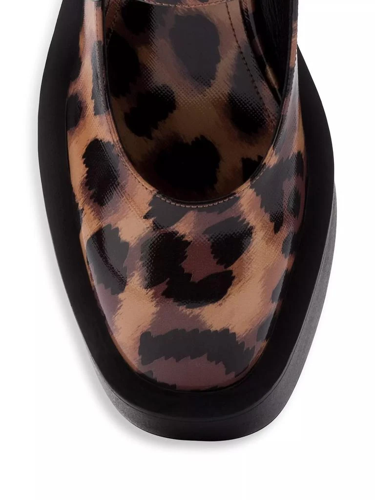 Larroudé Olivia Leopard-Print Patent Leather Mary Jane Pumps 4