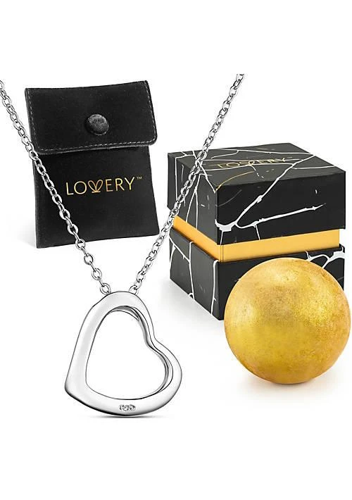 Lovery Sterling Silver Heart Pendant Necklace with Pouch, Bath Bomb, 
Gift Box