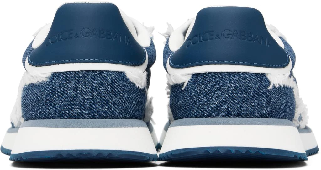 Dolce & Gabbana Blue Mixed-Material 'DG' Cushion Sneakers 2