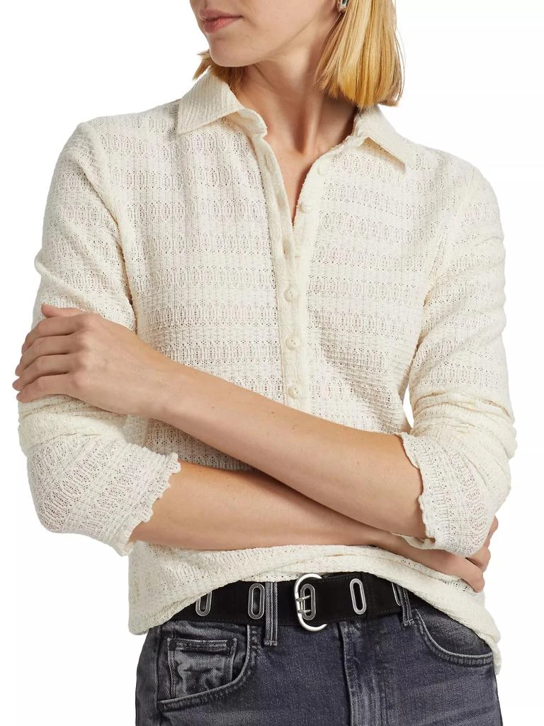 Rag & Bone Julia Pointelle-Knit Polo 6