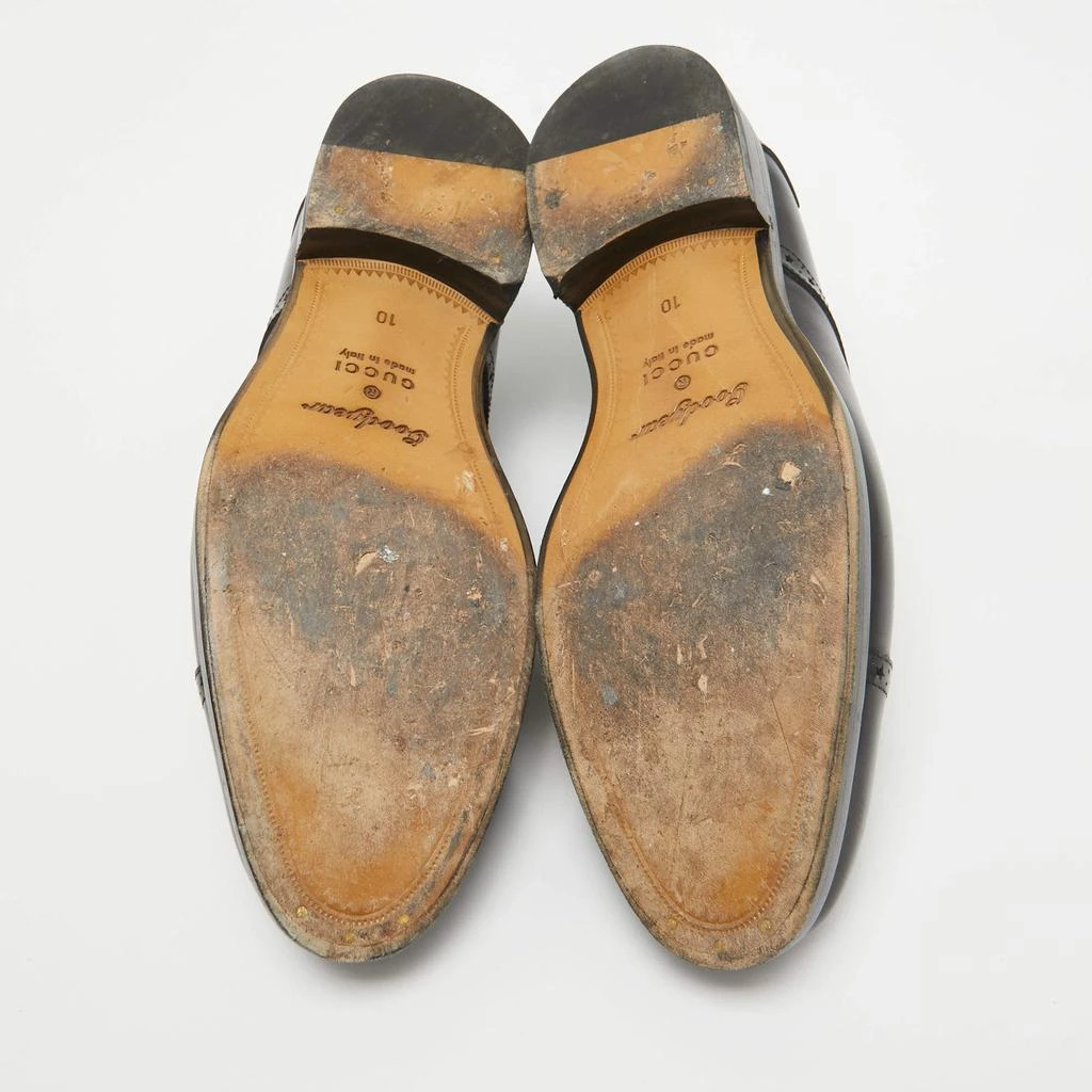 Gucci Gucci Black Leather Brogue Lace Up Oxfords Size 44 6