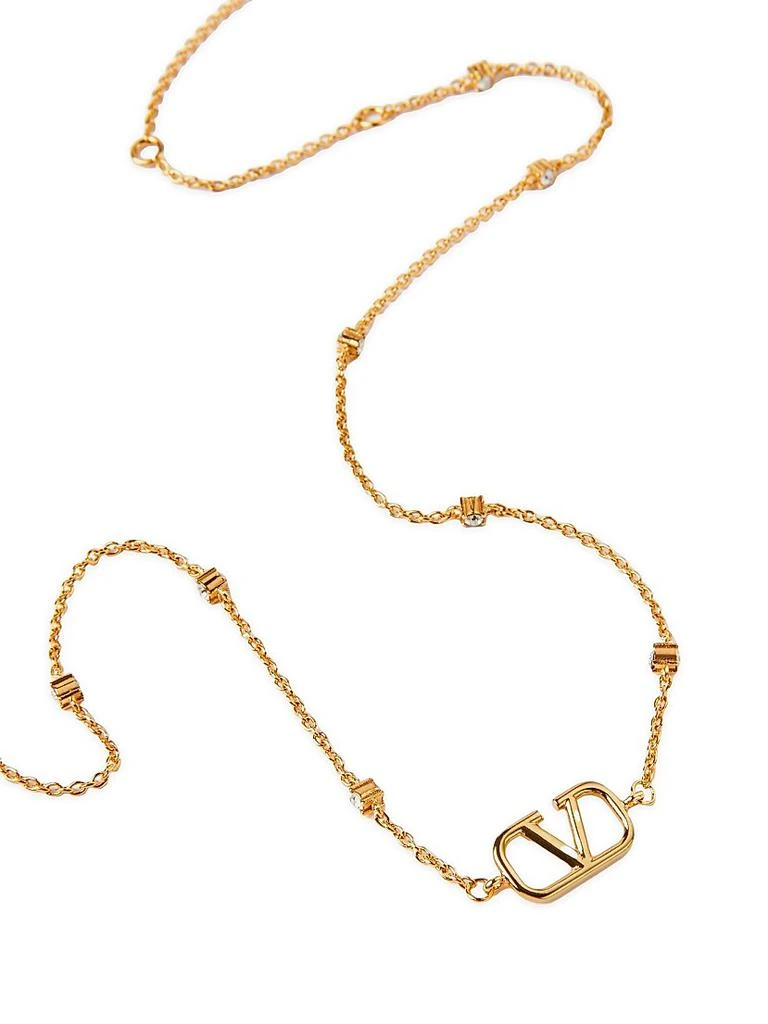 Valentino Mini VLogo Signature Necklace In Metal And Swarovski® Crystals 2