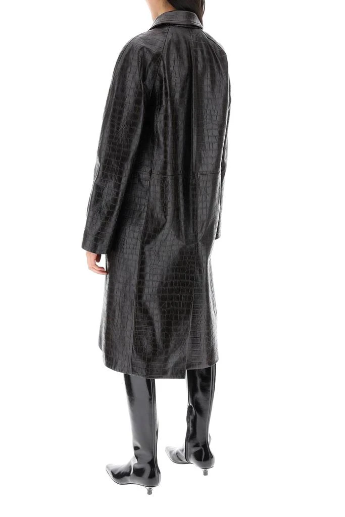 Totême crocodile embossed leather coat 3