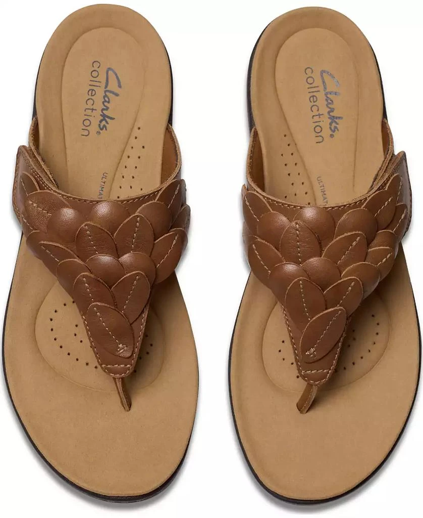 Clarks Collection Women's Laurieann Palm Flip-Flop Sandals 7
