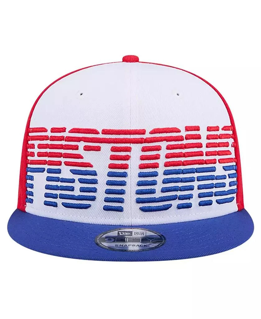 New Era Men's White/Blue Detroit Pistons Throwback Gradient Tech Font 9fifty Snapback Hat 3