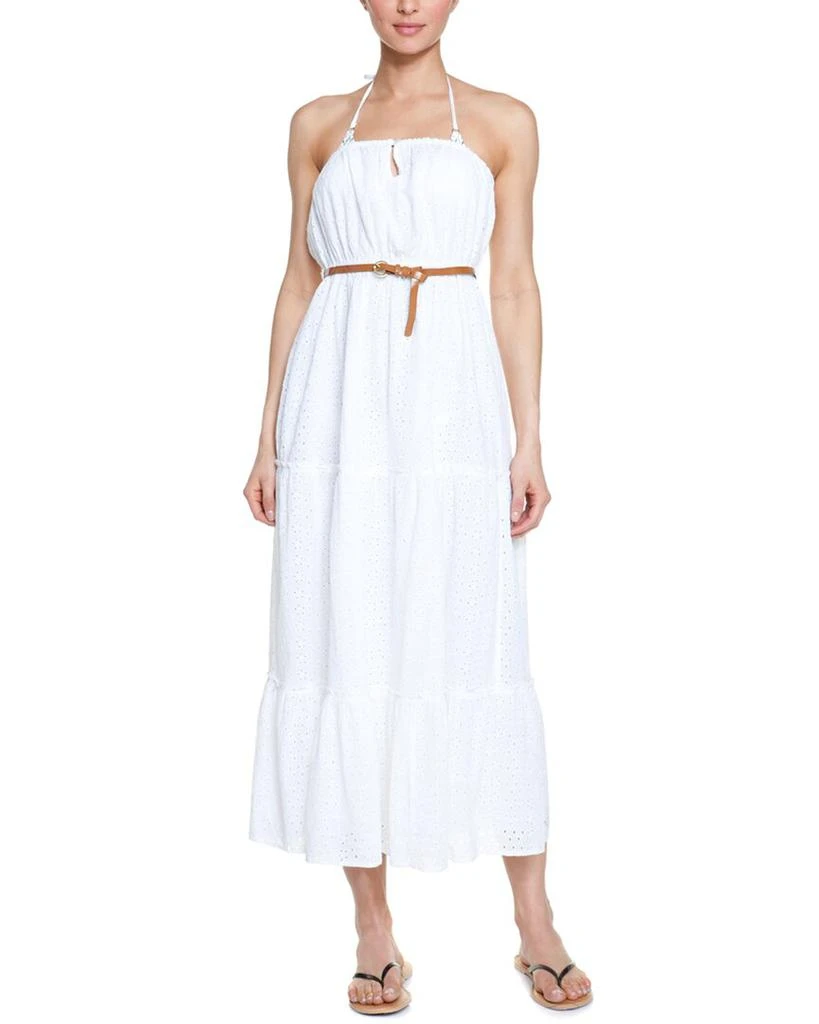 MELISSA ODABASH Fru White Strapless Eyelet Maxi Dress 1