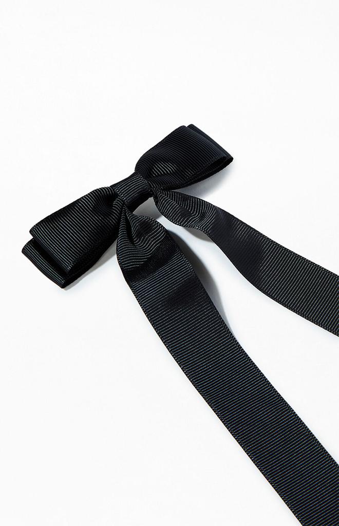 LA Hearts Black Ribbed Double Loop Bow Barrette