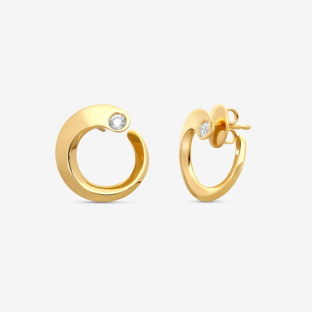 Crivelli Crivelli Like 18K Yellow Gold Diamond C Earrings E0271E 2