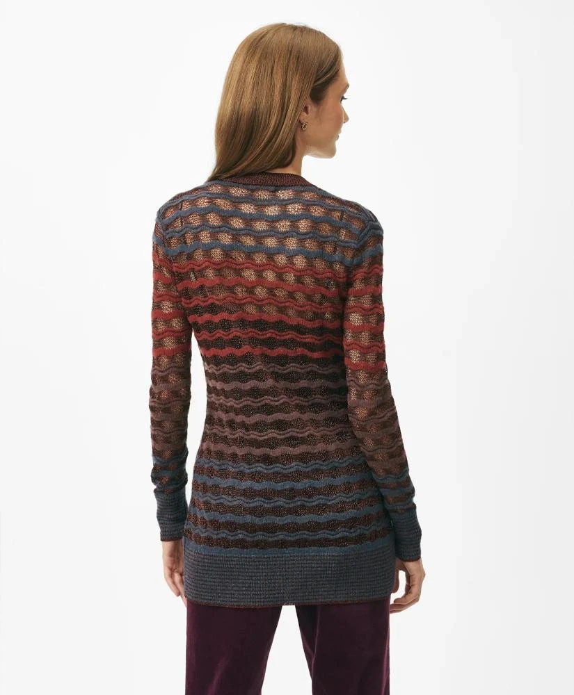 Brooks Brothers Tunic Twinset Cardigan in Colorful Metallic Cotton Blend 4