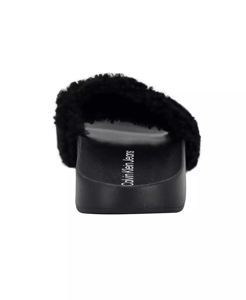 Calvin Klein Women's Amaya Fuzzy Slide Sandals 3