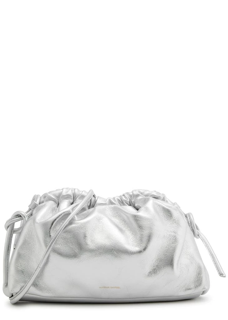 Mansur Gavriel Cloud mini metallic leather clutch 1